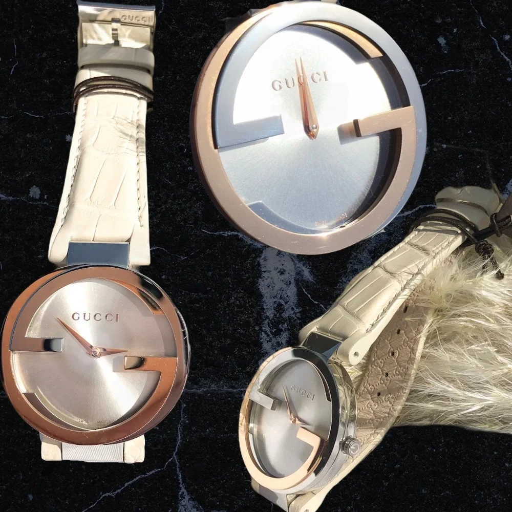 🆕 GUCCI 18k GOLD INTERLOCKING G WATCH